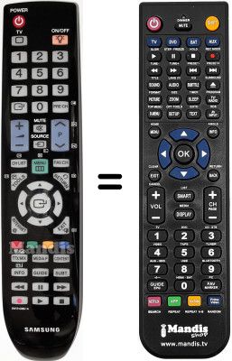 Télécommande équivalente Samsung LE55B653T5W/XBT Télécommande équivalente Samsung LE55B653T5W/XBT