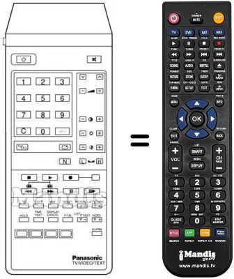 Télécommande équivalente Panasonic TNQ8E0422