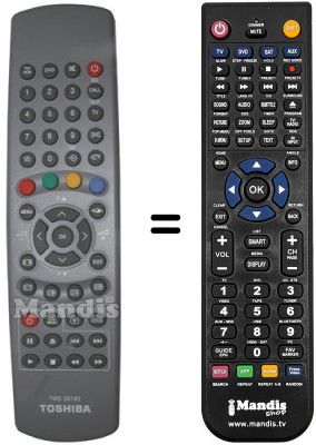 Télécommande équivalente Toshiba 076R0EY020