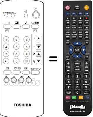 Replacement remote control Toshiba 23120267 Replacement remote control Toshiba 23120267
