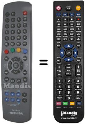 Replacement remote control Toshiba 32MW7DB