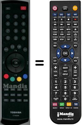 Replacement remote control Toshiba 75012374 Replacement remote control Toshiba 75012374