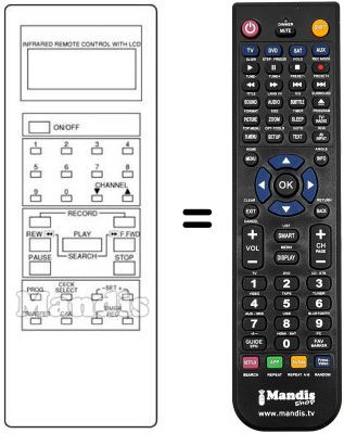 Replacement remote control Amstrad VCR4700