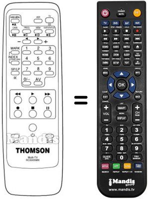 Télécommande équivalente Thomson VPH6850G Télécommande équivalente Thomson VPH6850G