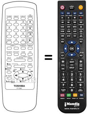 Replacement remote control Toshiba V828G