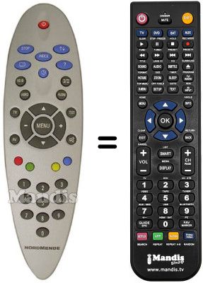 Télécommande équivalente NordMende MC2850 Télécommande équivalente NordMende MC2850