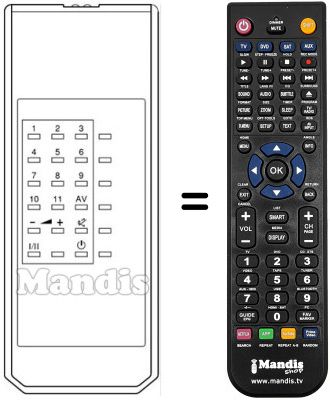 Replacement remote control Frontech XT5102