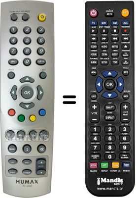 Télécommande équivalente Humax IPDR-9800