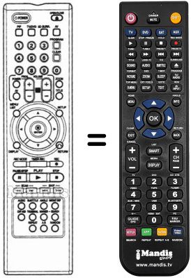 Replacement remote control LG DVD4800