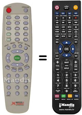 Replacement remote control Irradio DVX 101