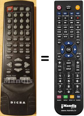 Télécommande équivalente DICRA DVX 066DT