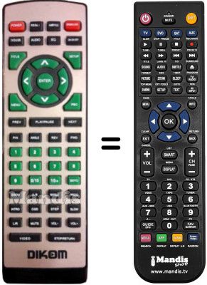 Télécommande équivalente DIKOM DVX-120R