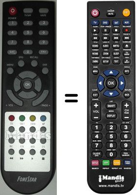 Télécommande équivalente Fonestar RDS581W HD