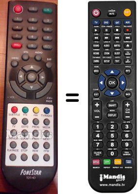 Télécommande équivalente Fonestar RDT890 HD