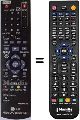 Replacement remote control LG 10115