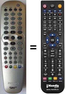 Replacement remote control Philips DVD-R7250H / 58