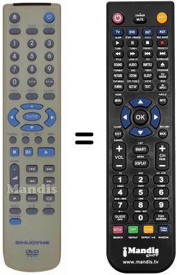 Télécommande équivalente Sinudyne SV12818B