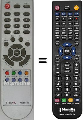 T&eacute;l&eacute;commande &eacute;quivalente RIMAX TDT 5300