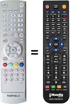 T&eacute;l&eacute;commande &eacute;quivalente Topfield SBP2000