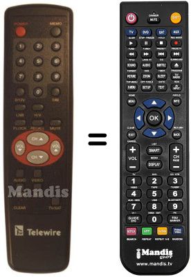 Télécommande équivalente TELEWIRE TW1021