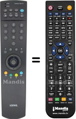 Télécommande équivalente LOEWE OPTA HVS57077 Télécommande équivalente LOEWE OPTA HVS57077