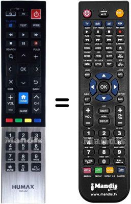 Replacement remote control Humax HVS53055