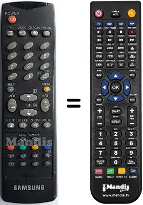 T&eacute;l&eacute;commande &eacute;quivalente Samsung WHV5146