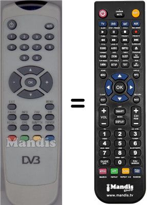 Replacement remote control WHV12302W