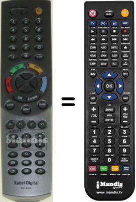 T&eacute;l&eacute;commande &eacute;quivalente Humax SEC15998W