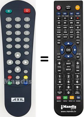 Replacement remote control Axil WHV12368W