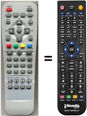 Télécommande équivalente Hyundai HVS54041 Télécommande équivalente Hyundai HVS54041