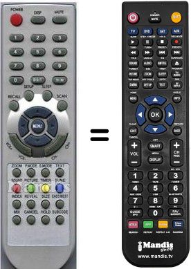 Télécommande équivalente HVS54917