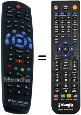 Télécommande équivalente Technomate HVS53240