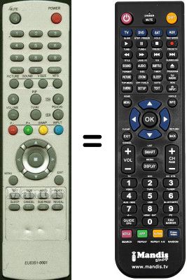 Télécommande équivalente Bluesky WHV15566