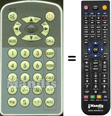 Replacement remote control PRO BASIC WHV3135