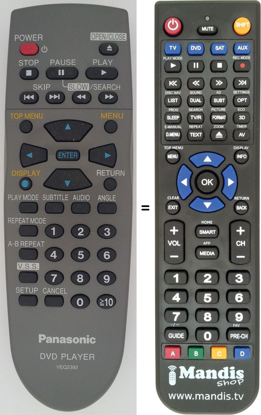 Replacement remote control National VEQ2392