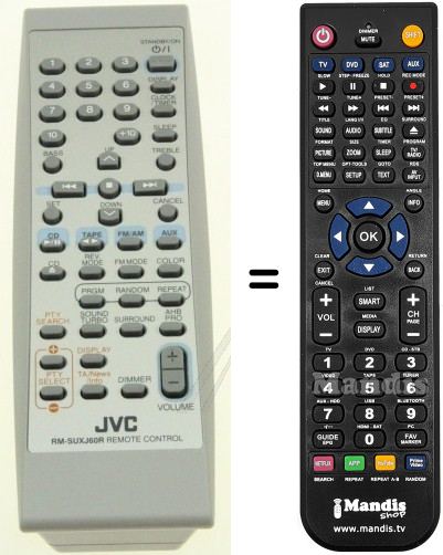 Télécommande équivalente JVC RMSUXJ60R