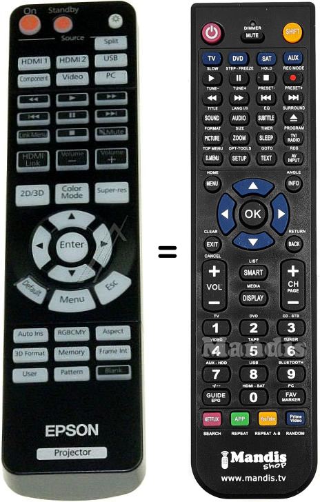 Replacement remote control Epson EH-TW5910