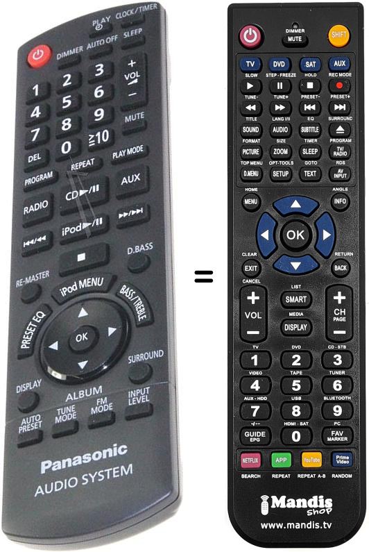 Replacement remote control N2QAYB000518
