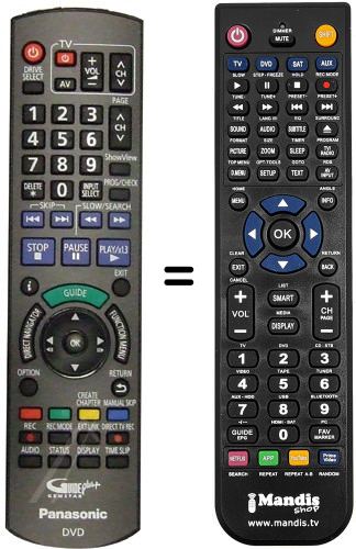Télécommande équivalente Panasonic N2QAYB000329